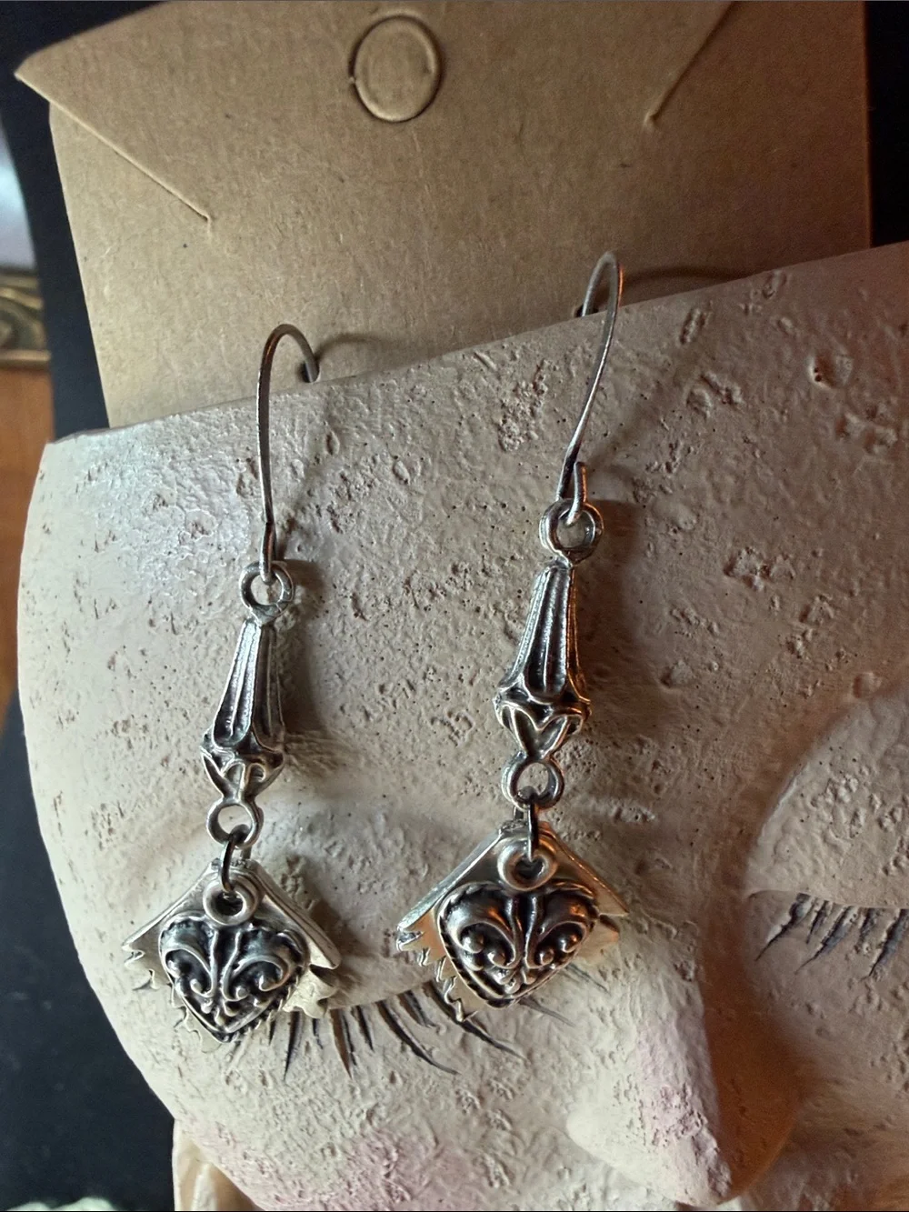 Vintage-Inspired Silver Drop Earrings - Ornate Filigree Design